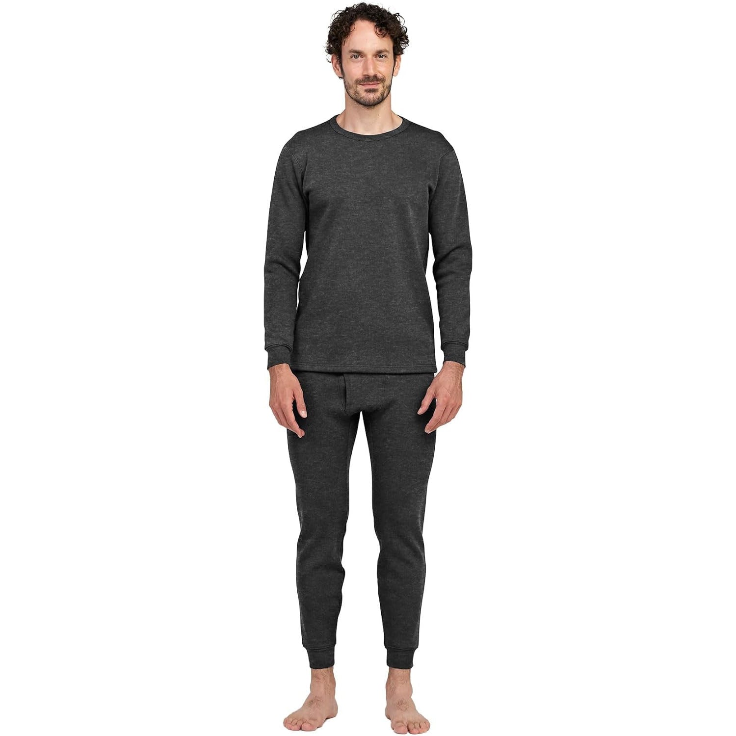 LAPASA Men's Ultra Warm Double-Layer Fleece Thermal Long Johns Set